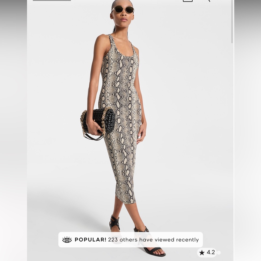 NWT MICHAEL MICHAEL KORS
Snake Print Stretch Jersey Racerback Dress Size Small